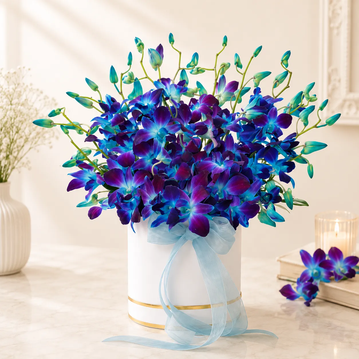Premium Blue Orchid Arrangement