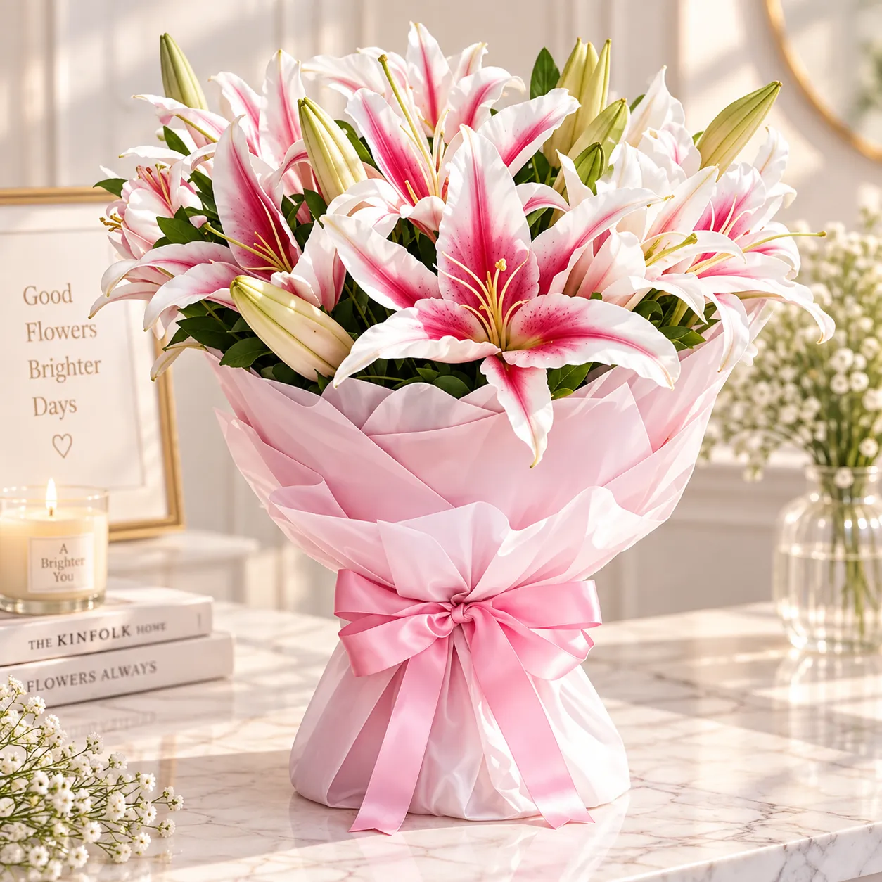 Pink Stargazer Lily Elegance Bouquet