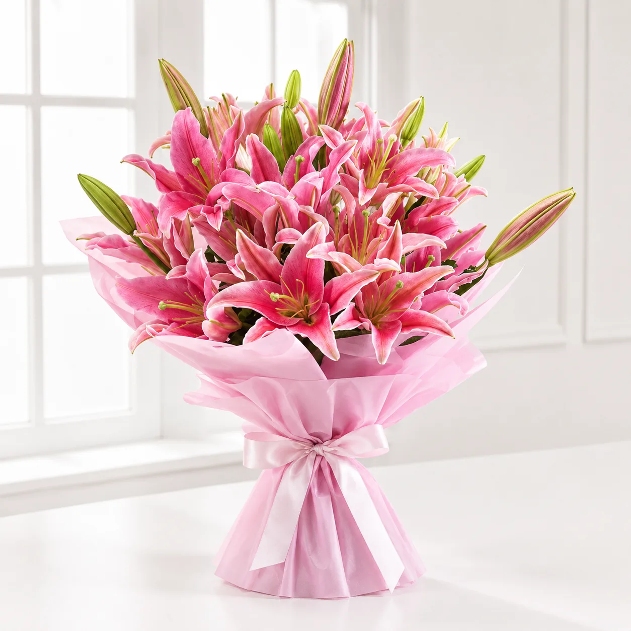 Elegant Pink Lily Celebration Bouquet