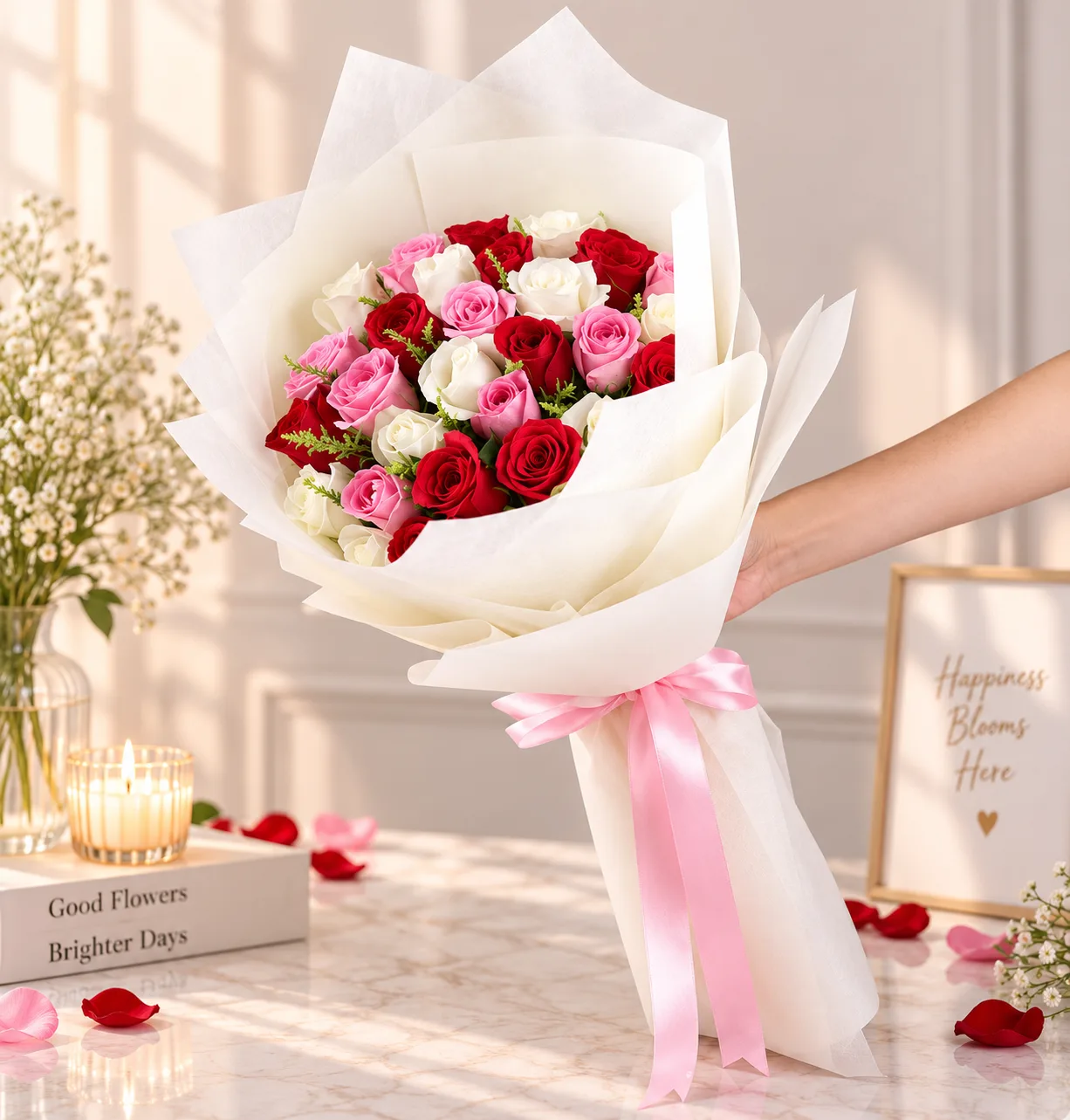Blush Harmony Rose Bouquet
