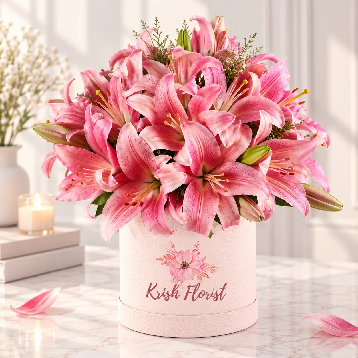Pink Lily Elegance Flower Box