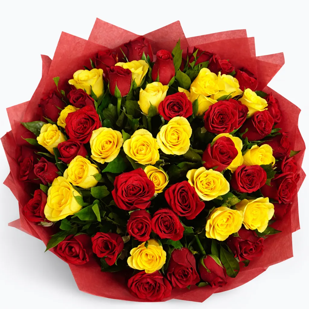 Red & Yellow Rose Harmony Bouquet