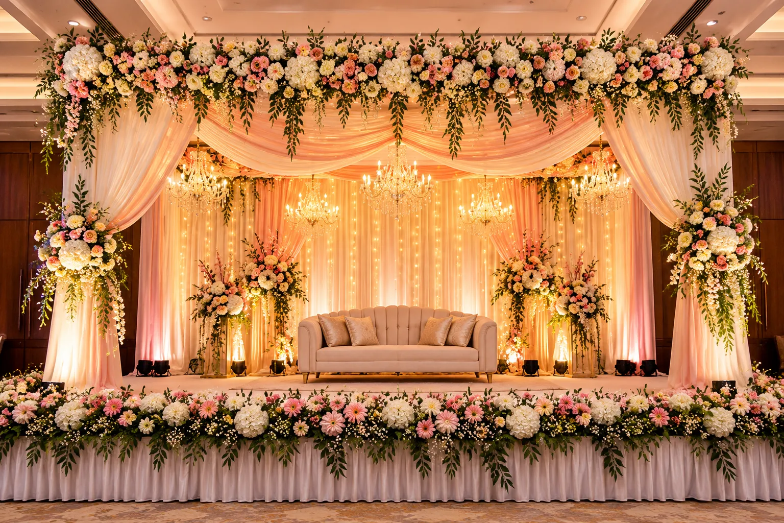 Luxury Wedding Stage Flower Decoration in Delhi